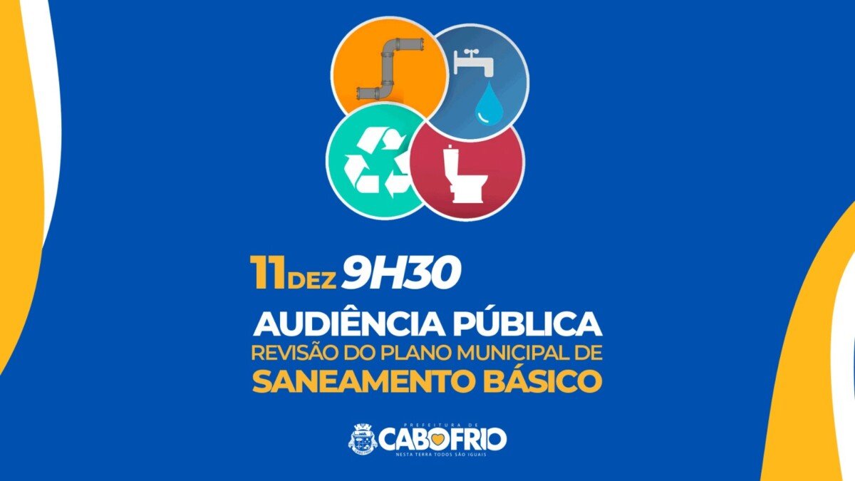 Formulário on-line permite participação popular na revisão do Plano Municipal de Saneamento Básico em Cabo Frio