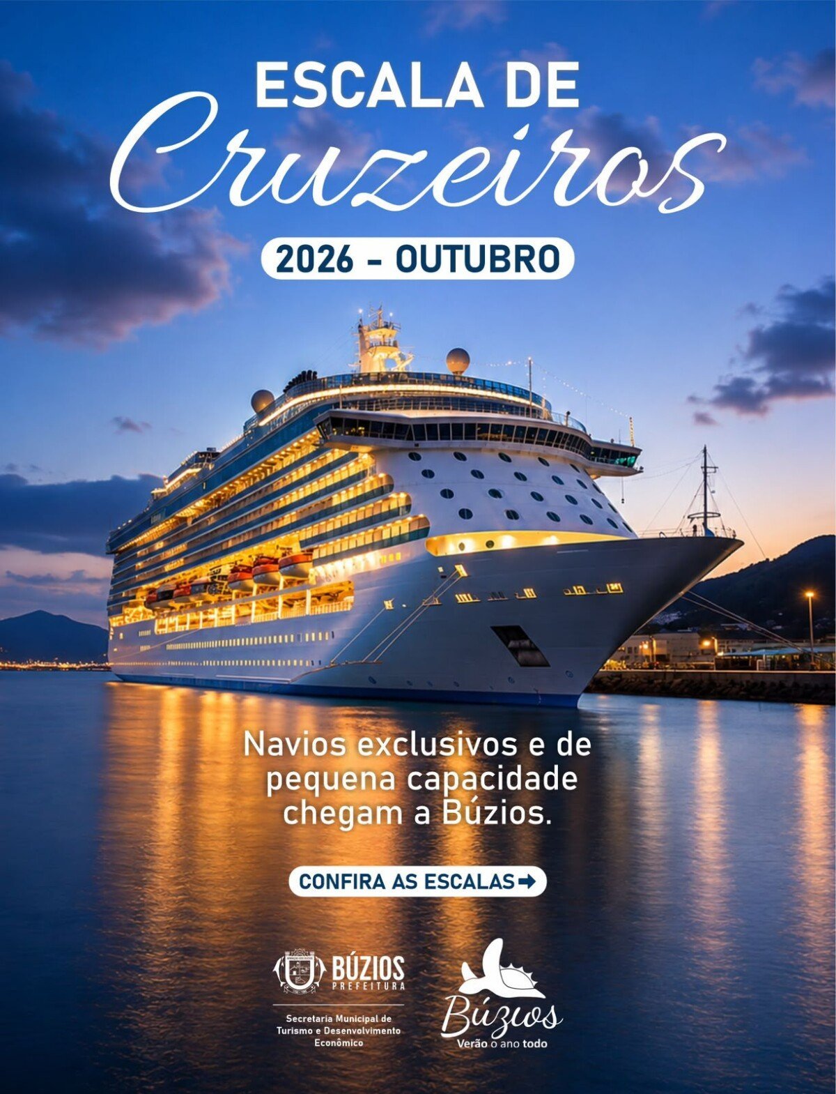 Búzios terá cinco escalas de cruzeiros em outubro