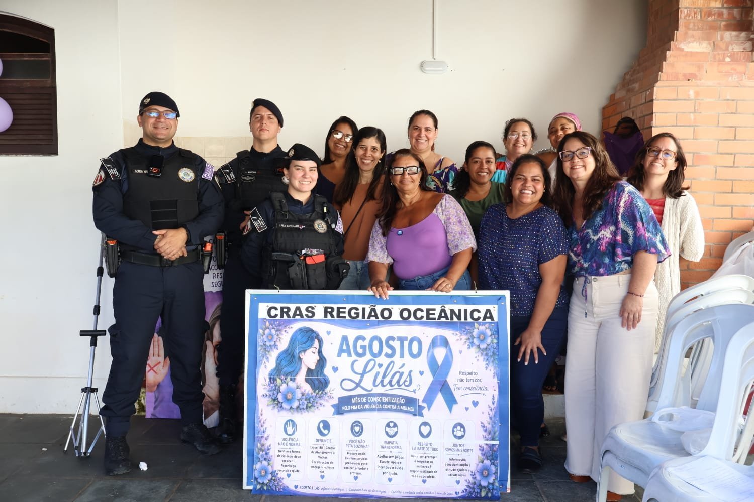 Maricá faz ação do Agosto Lilás com mulheres atendidas pelo CRAS