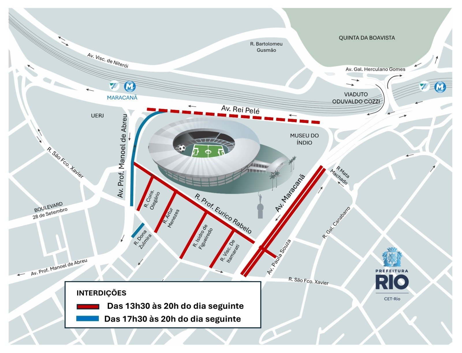 Rio terá operação de trânsito para Fluminense x Remo no Maracanã