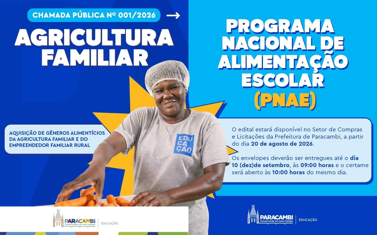 Paracambi abre chamada para comprar alimentos da agricultura familiar