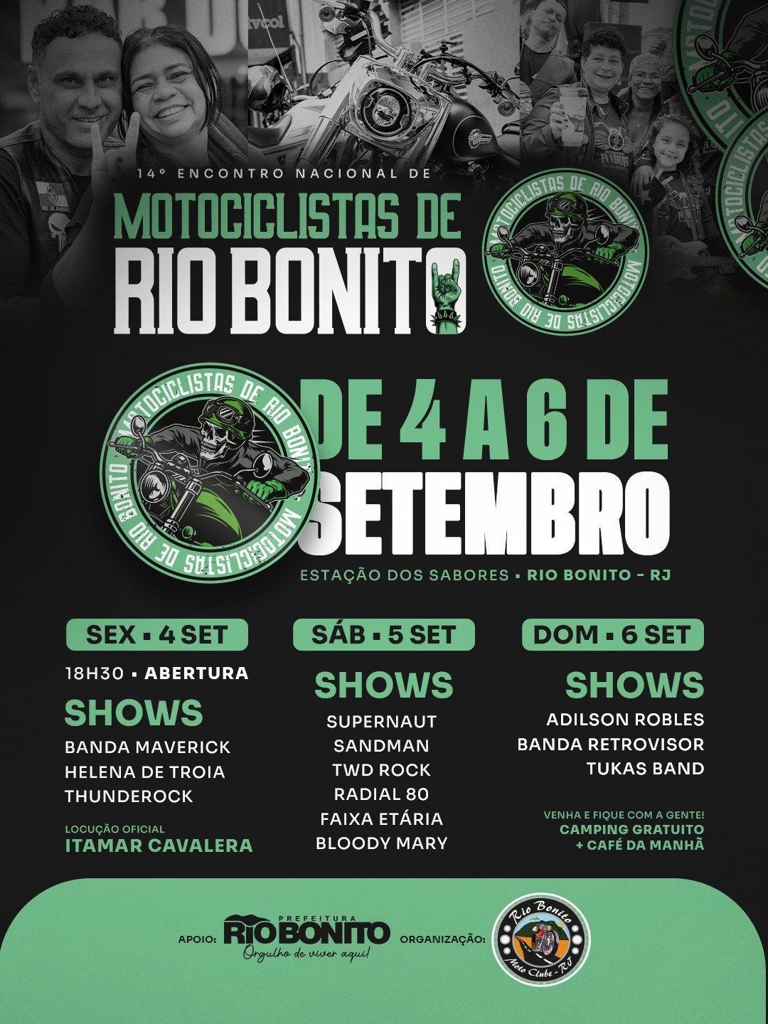 Encontro de motociclistas terá três dias de programação em Rio Bonito