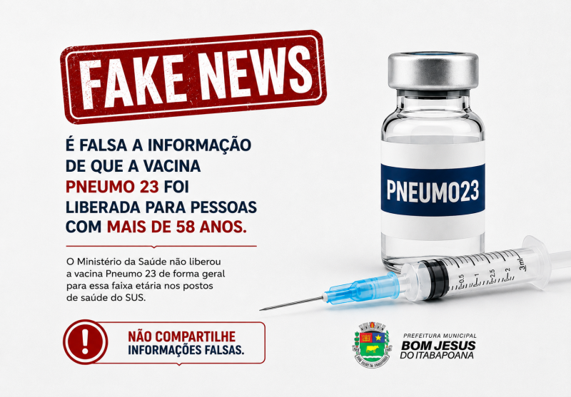 Bom Jesus alerta para fake news sobre vacina Pneumo 23