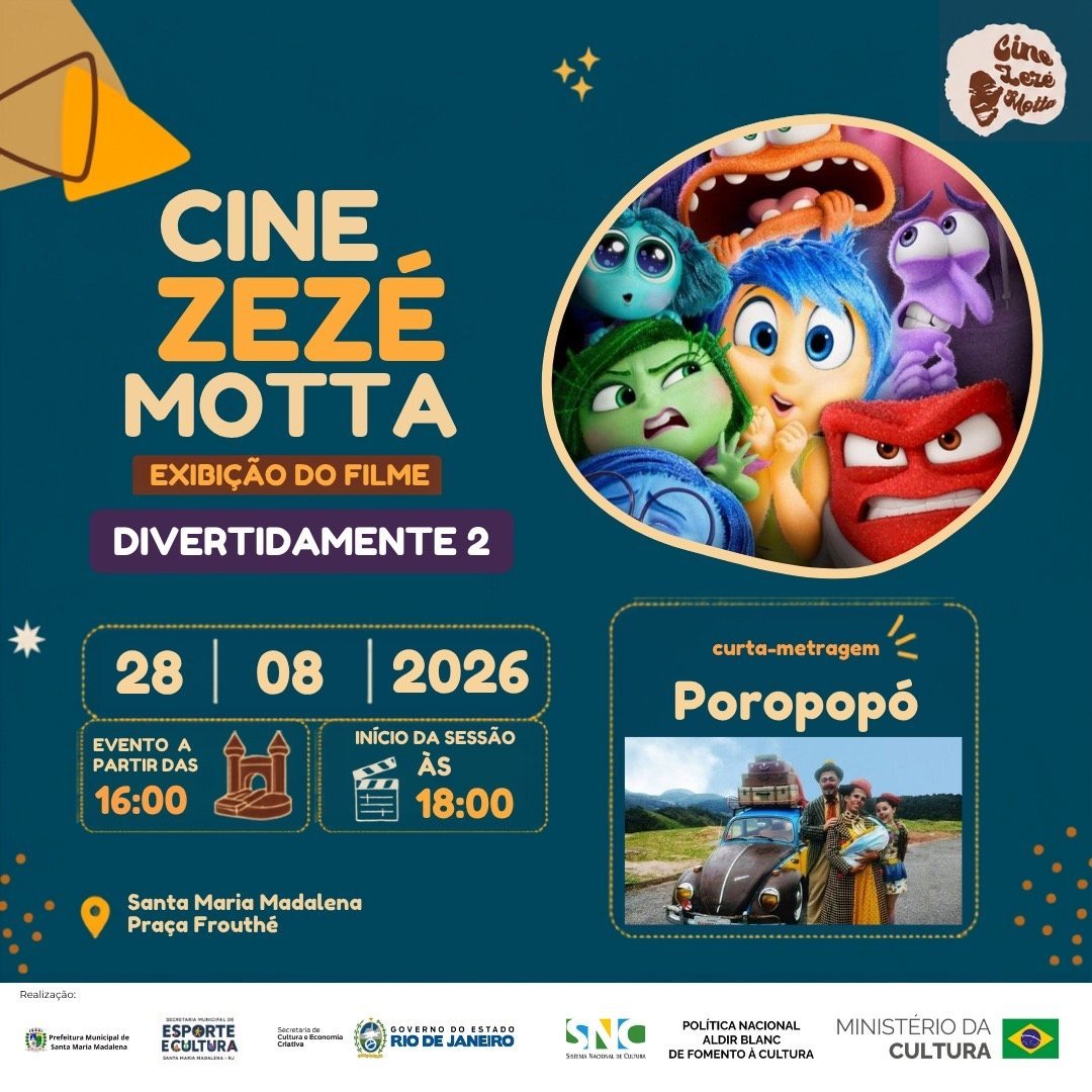 Cine Zezé Motta terá sessões gratuitas em Santa Maria Madalena nesta sexta