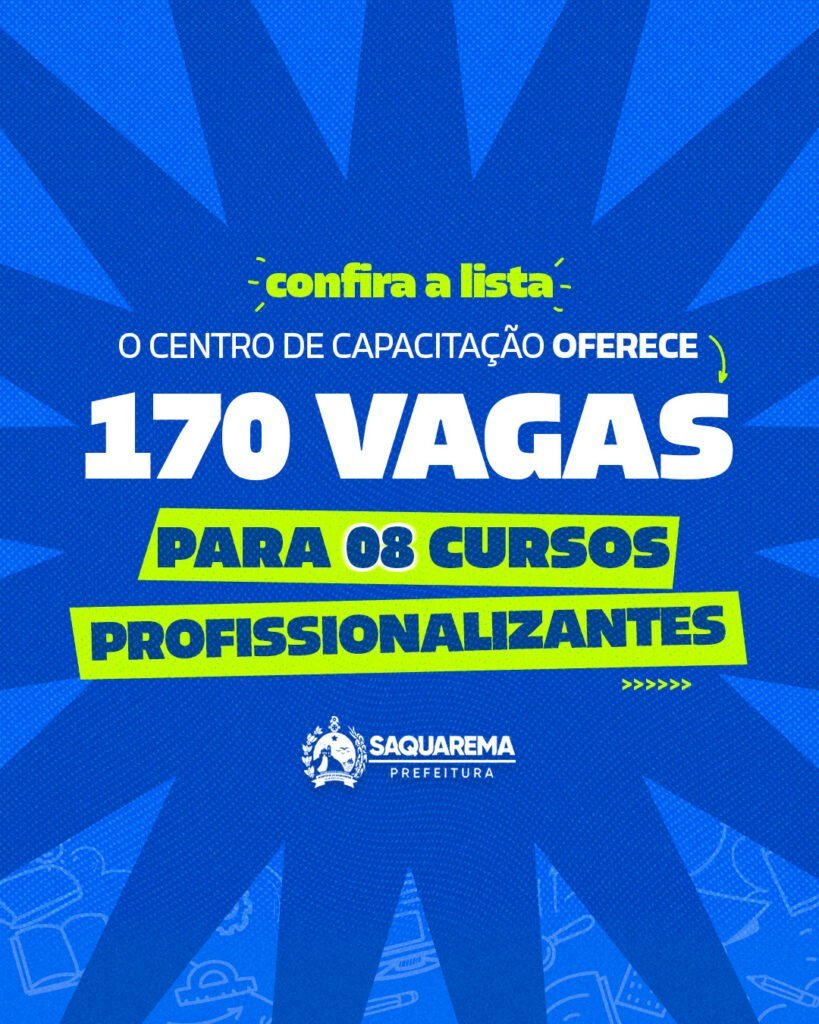 Saquarema abre inscrição para oito cursos gratuitos de capacitação