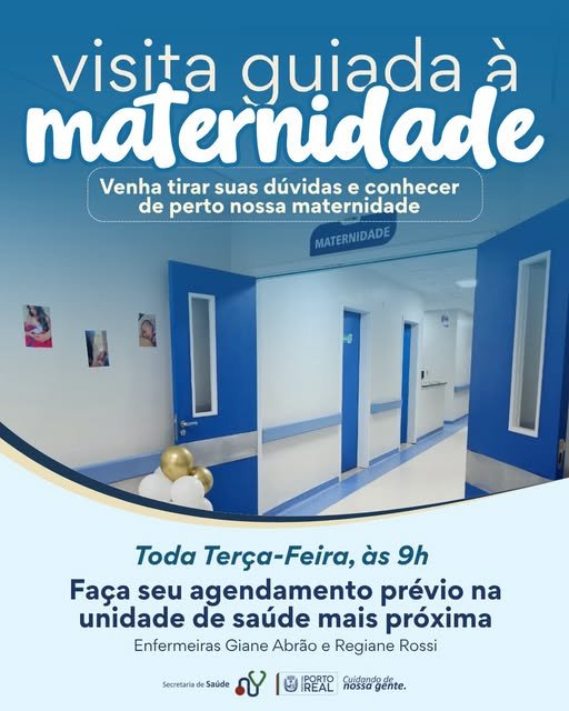 Maternidade de Porto Real terá visitas guiadas às terças-feiras