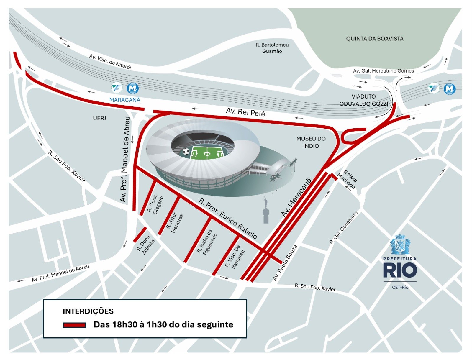 Rio terá operação especial de trânsito para Flamengo x Cruzeiro no Maracanã