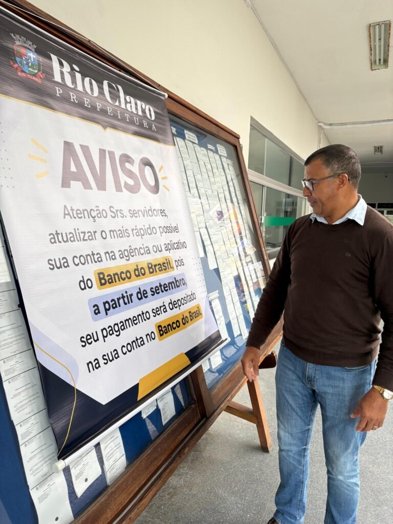 Servidores de Rio Claro precisam ativar conta no Banco do Brasil para receber setembro