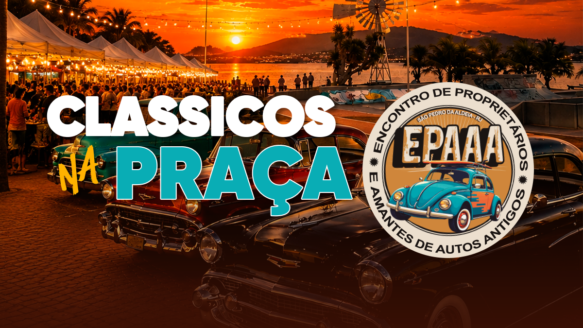 São Pedro da Aldeia recebe carros antigos e música no Clássicos na Praça nesta sexta