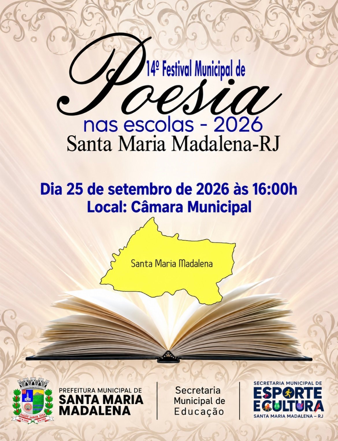 Santa Maria Madalena tem Festival de Poesia nas Escolas nesta sexta-feira