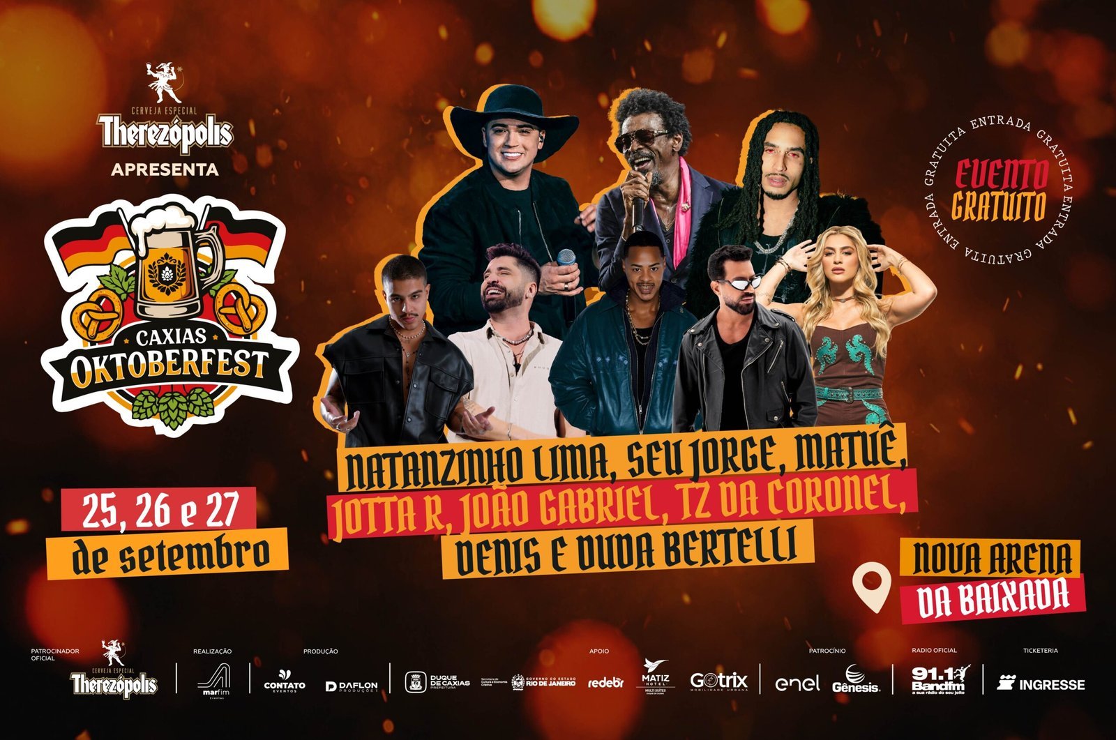 Duque de Caxias terá Oktoberfest com shows gratuitos e sete linhas do Tarifa Zero