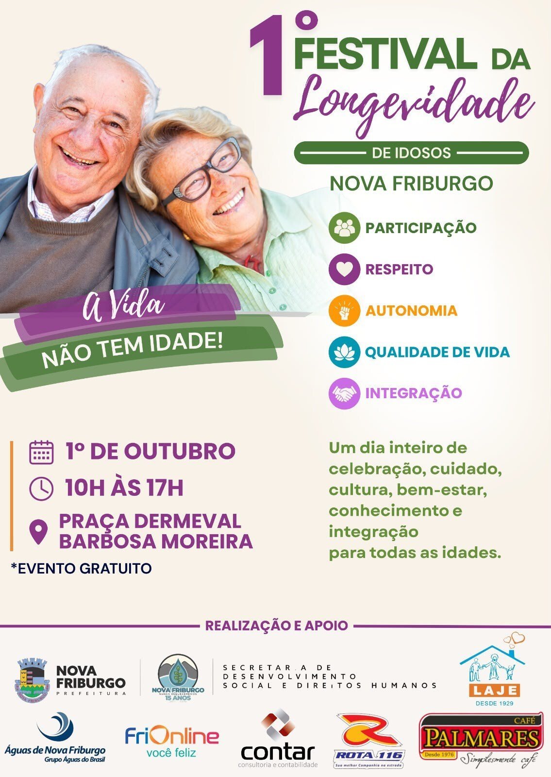Nova Friburgo terá festival gratuito para idosos com atividades e vacinação em 1º de outubro