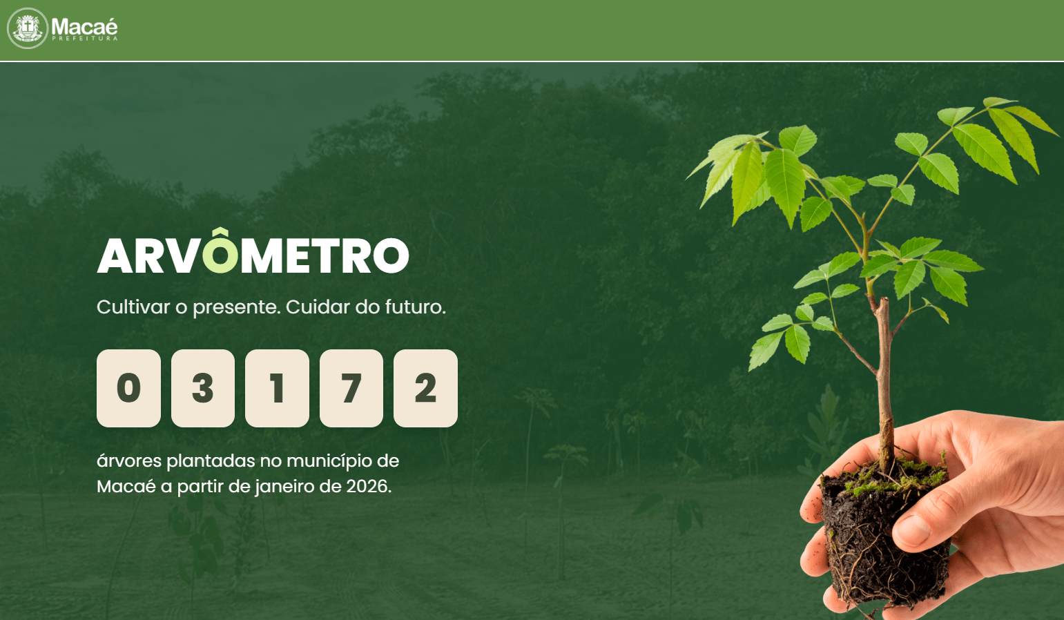 Macaé lança Arvômetro para acompanhar arborização e planta mudas na Praça do L