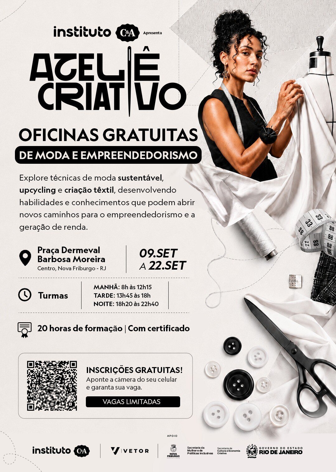 Ateliê Criativo leva oficinas gratuitas de moda sustentável a Nova Friburgo