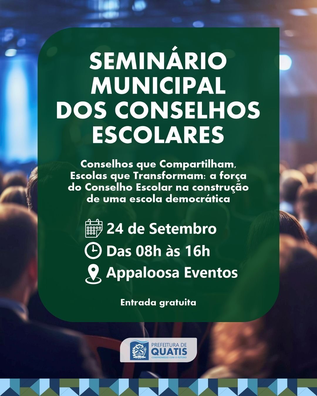 Quatis terá seminário sobre conselhos escolares em setembro