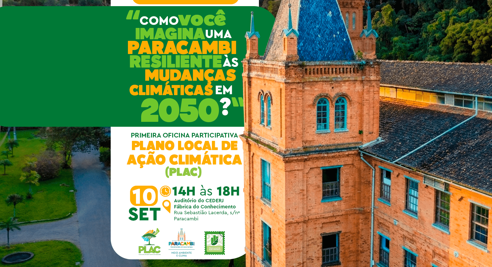 Paracambi abre oficina sobre plano climático à população nesta quinta-feira