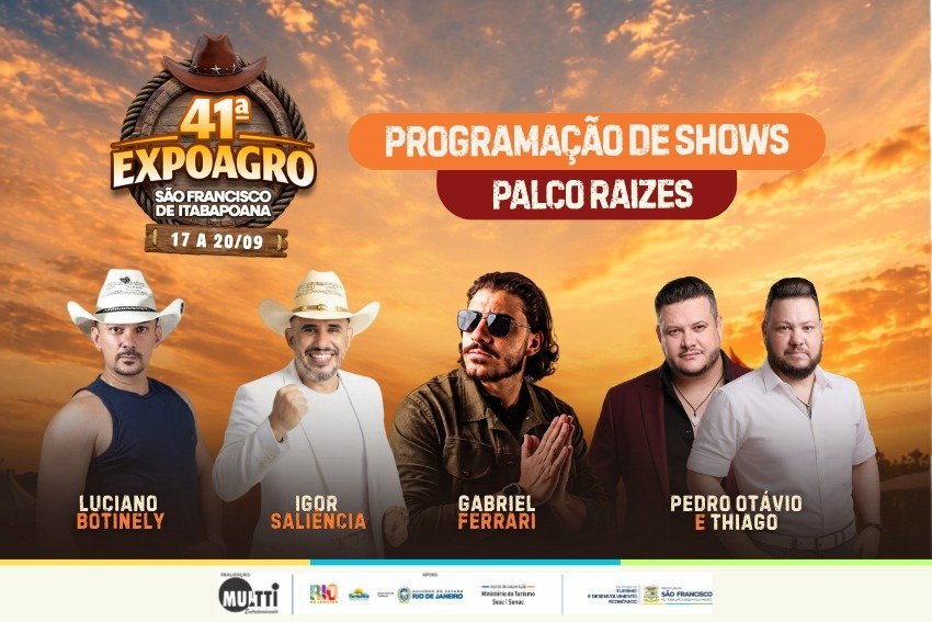 São Francisco de Itabapoana terá quatro dias de shows locais no Palco Raízes da Expoagro