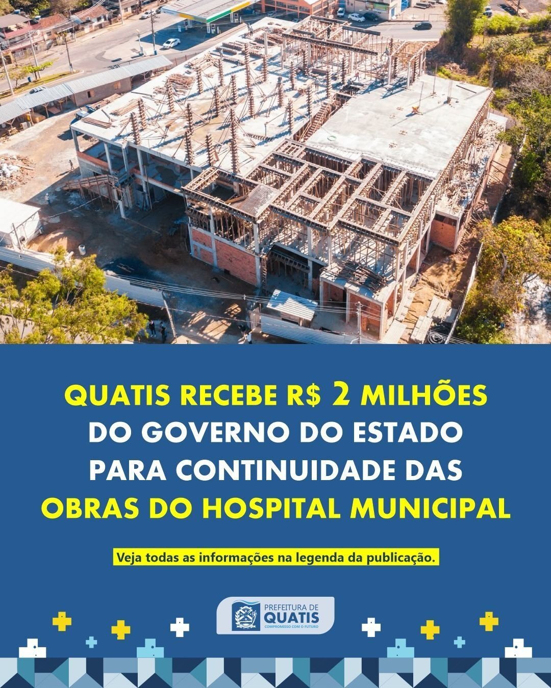 Quatis recebe R$ 2 milhões para dar continuidade às obras do Hospital Municipal