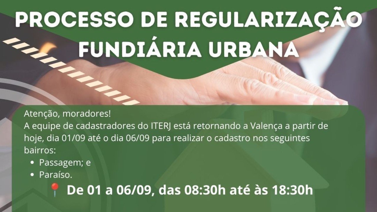 Valença faz cadastro de regularização fundiária em Passagem e Paraíso