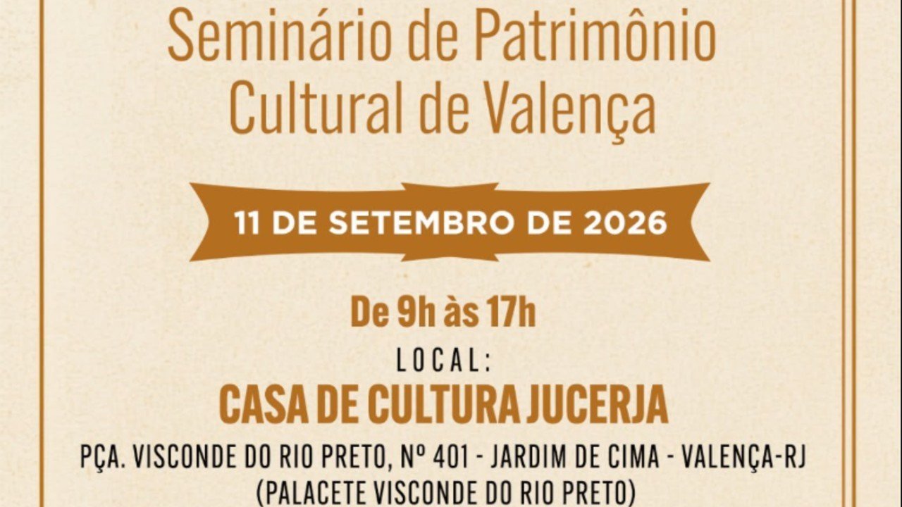Valença terá seminário de patrimônio cultural e lançamento de livro em 11 de setembro