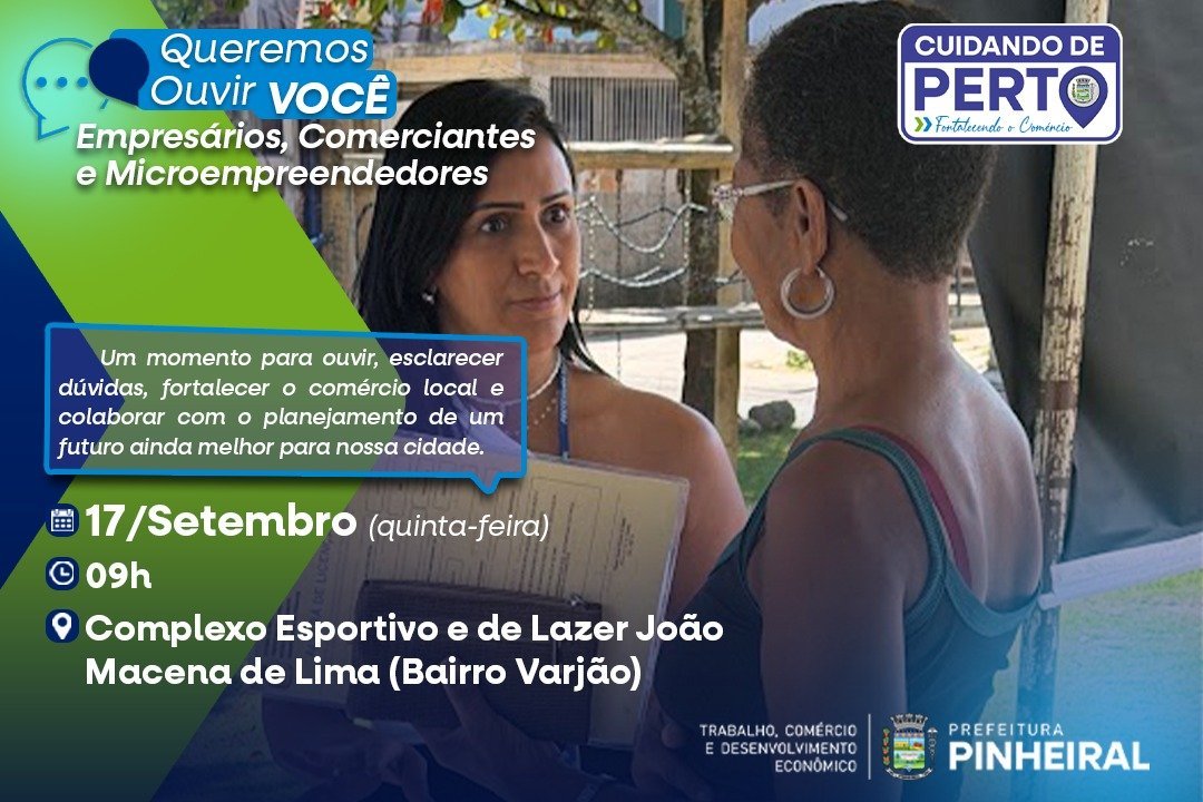 Comerciantes de Pinheiral poderão apresentar demandas em encontro no Varjão