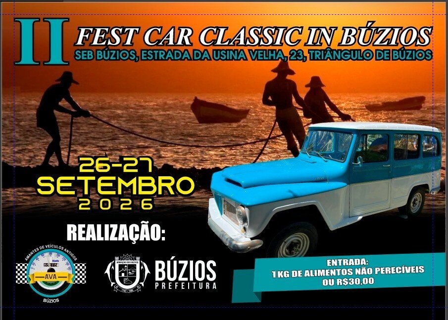 Búzios terá exposição de mais de 250 veículos antigos entre 25 e 27 de setembro