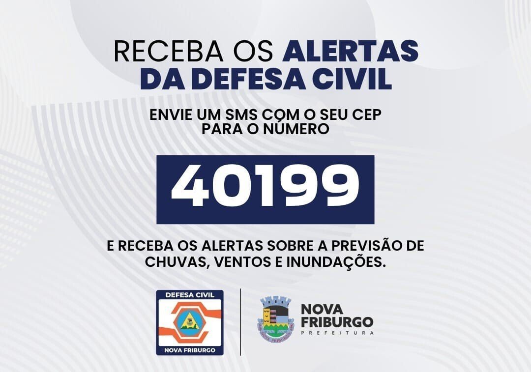 Nova Friburgo orienta moradores a cadastrar celular para receber alertas gratuitos