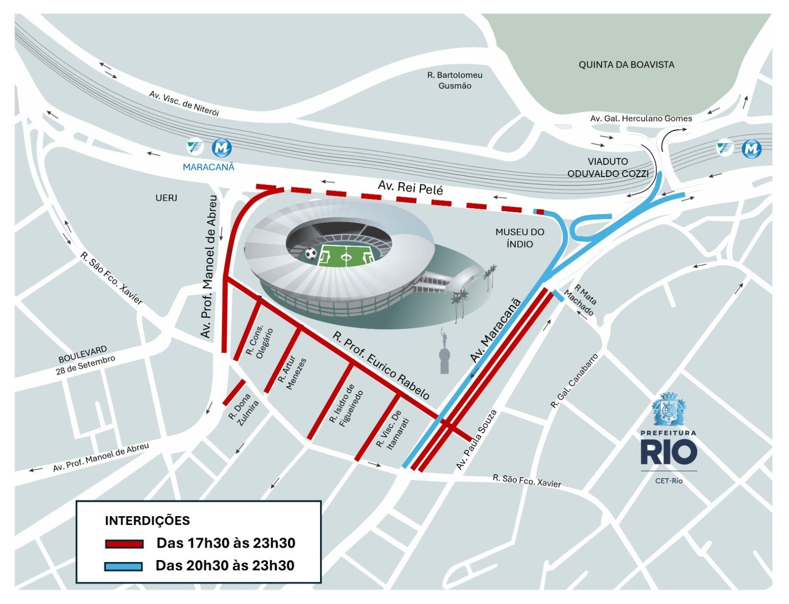 Rio terá interdições no entorno do Maracanã para Flamengo x Mirassol