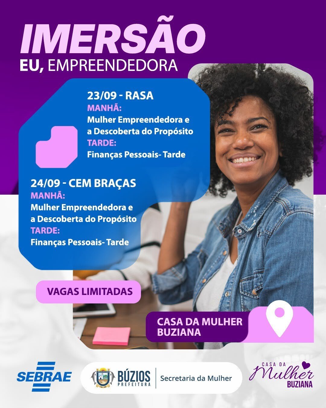 Búzios abre inscrições gratuitas para oficinas de empreendedorismo e finanças para mulheres