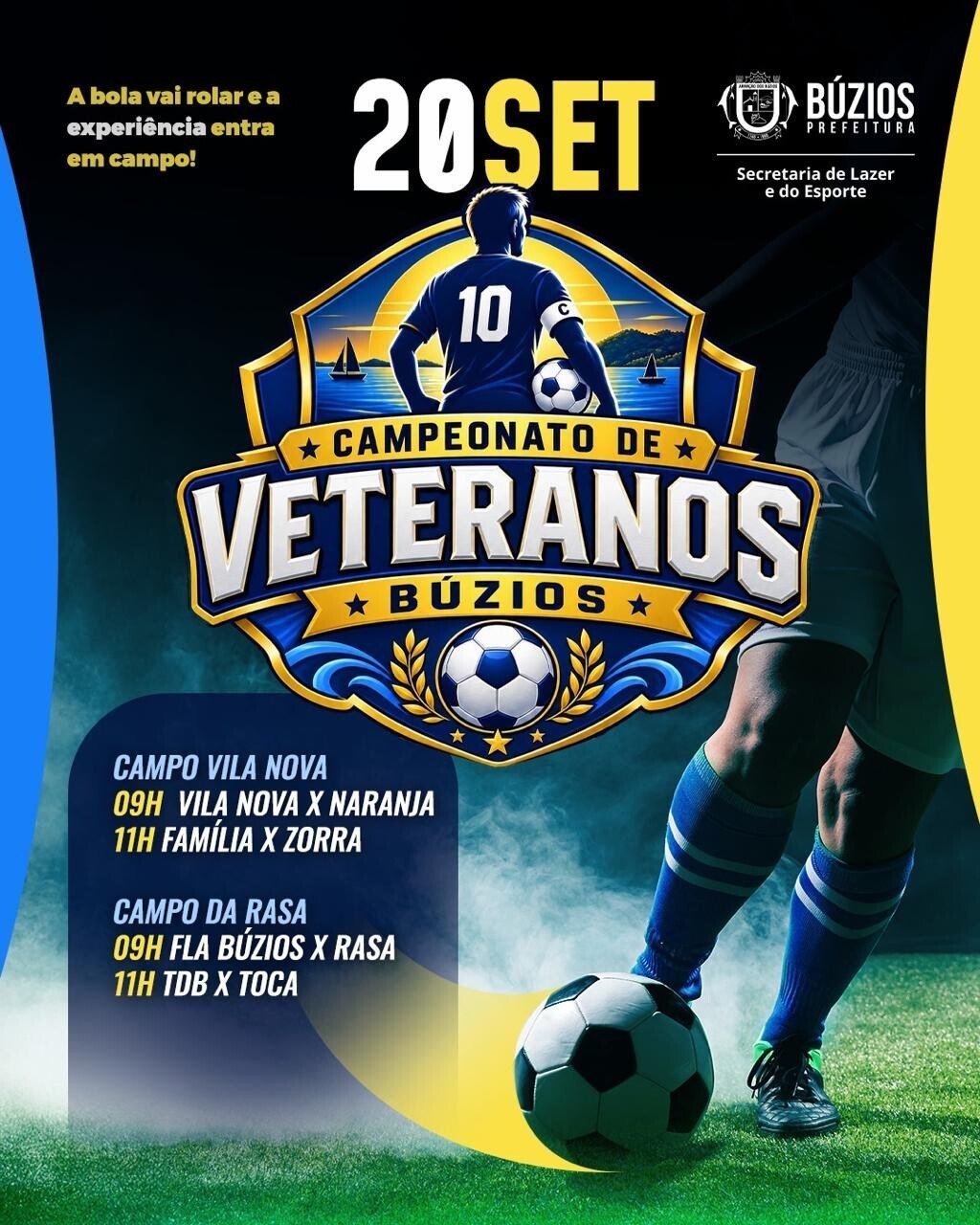 Búzios terá quatro jogos na abertura do Campeonato de Veteranos no dia 20