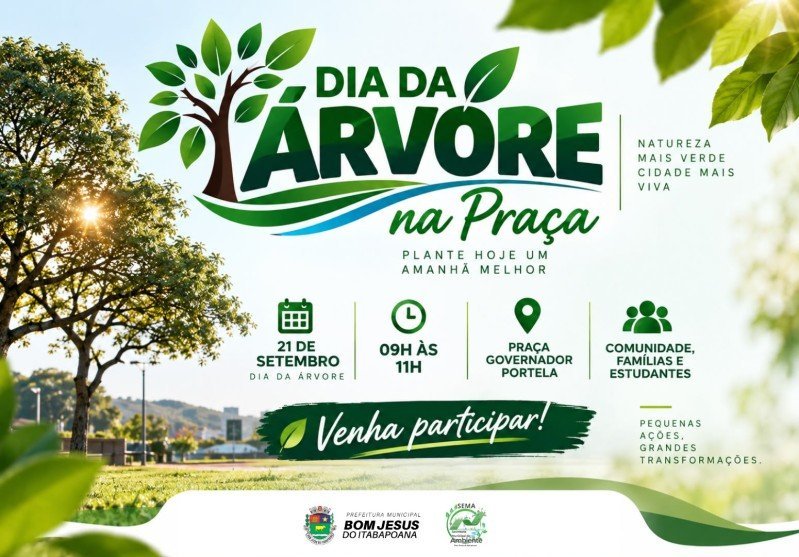 Bom Jesus do Itabapoana terá distribuição de mudas e atividades no Dia da Árvore