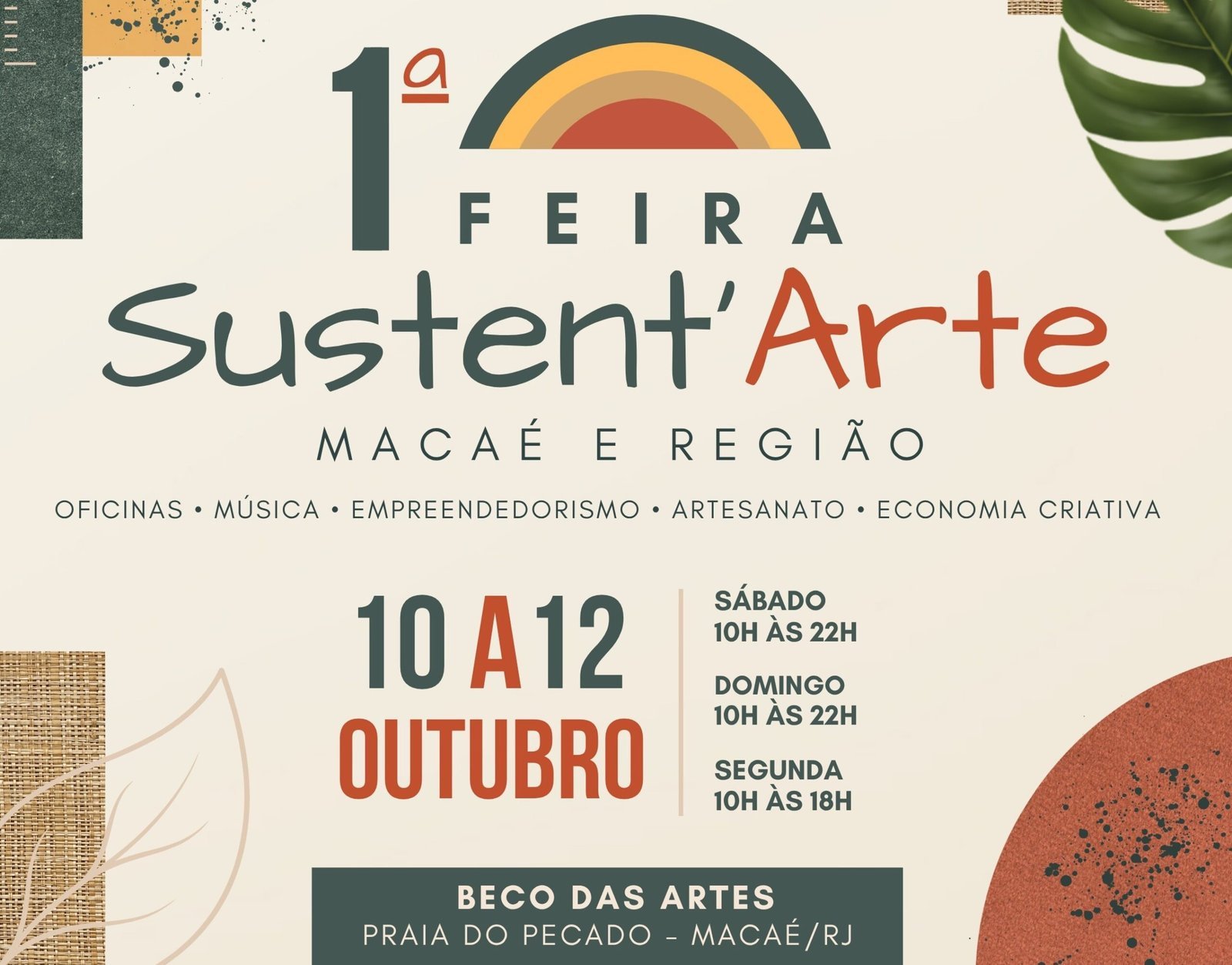 Macaé terá Feira Sustent’Arte gratuita com mais de 50 expositores em outubro