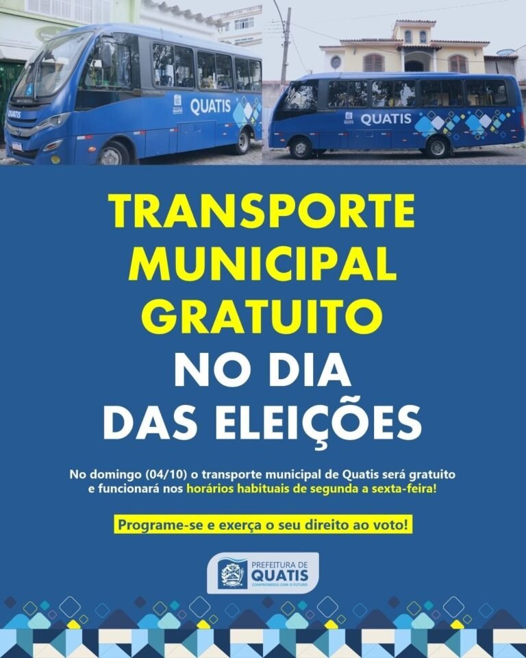 Quatis terá ônibus gratuitos em 4 de outubro; confira os horários