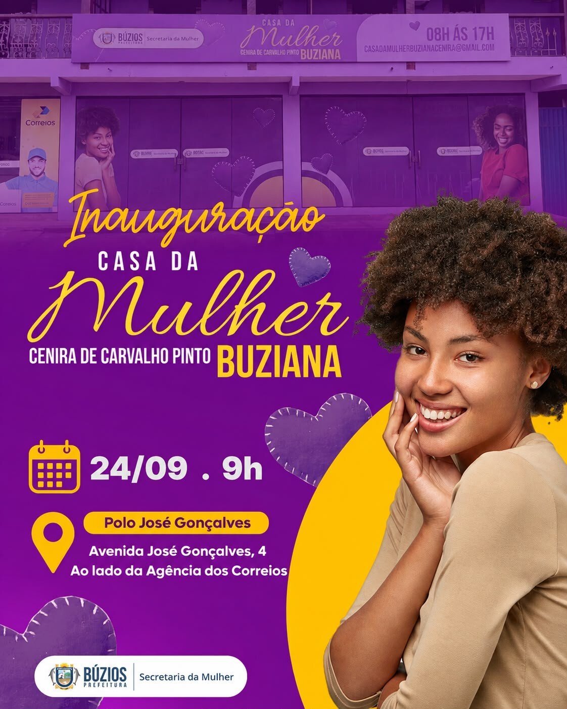 Búzios inaugura Casa da Mulher em José Gonçalves no dia 24 de setembro